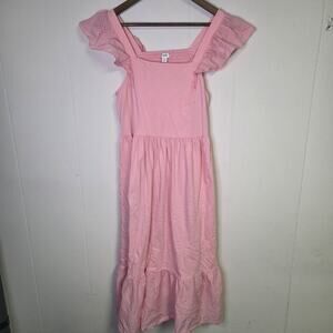 J Crew Whimsical Fairy Eyelet Smocked Midi Length Dress Light Pink Size Small
